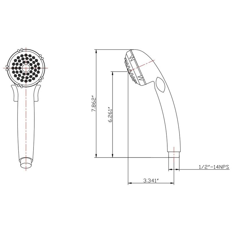 RV Single Function Shower Wand